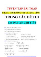 Tuyển tập bài toán chứng minh đẳng thức lượng giác trong các đề thi (Có đáp án chi tiết)
